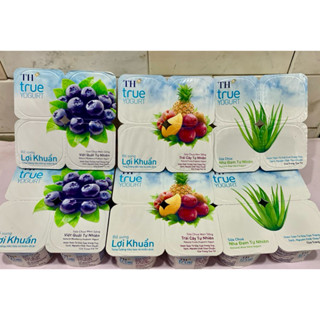 Combo 2 Lốc 8 hộp 100g Sữa chua men sống TH True Milk Nha đam/ Trái cây/ Việt quất (date tốt)