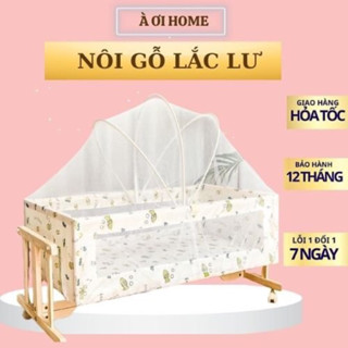 [TẶNG MÀN] Cũi Gỗ Cho Bé  Nôi Cũi Cho Bé, Nôi Em Bé Đung Đưa Tiện Lợi, Có Bánh xe