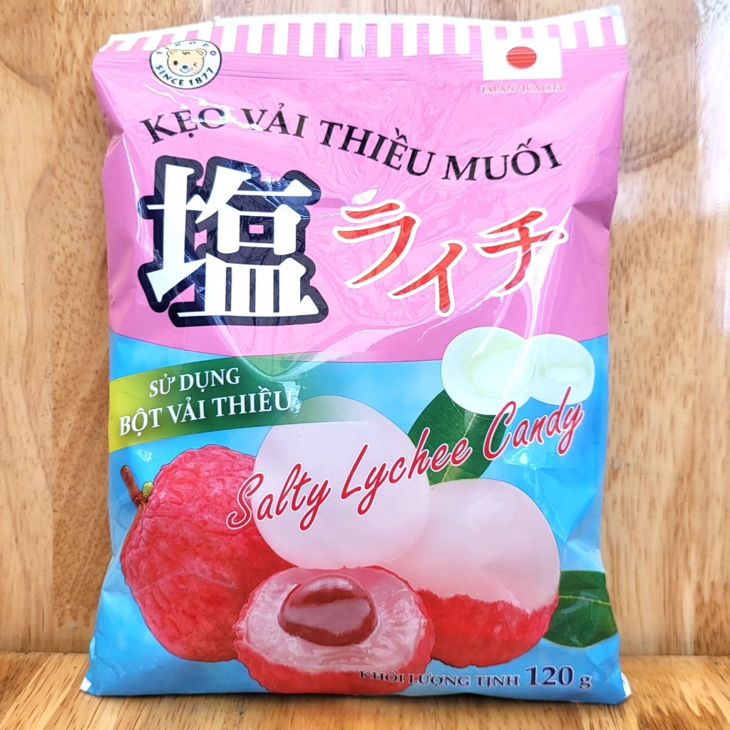 EIKODO [Túi HỒNG 120g] KẸO VẢI THIỀU MUỐI [VN] Salty Lychee Candy