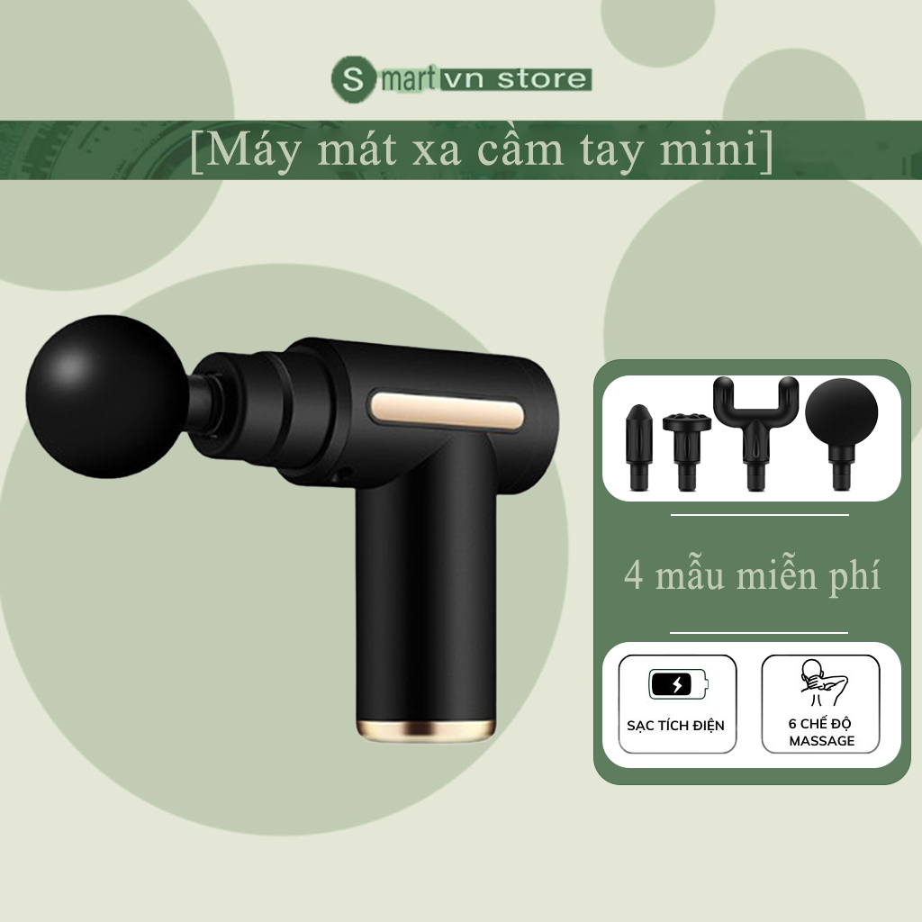 [Máy mát xa cầm tay mini] Massage lưng cổ và vai 4 đầu và 6 chế độ  cầm tay toàn thân máy massage