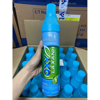 Bình oxy lá xanh cầm tay mini bảo vệ hỗ trợ hô hấp