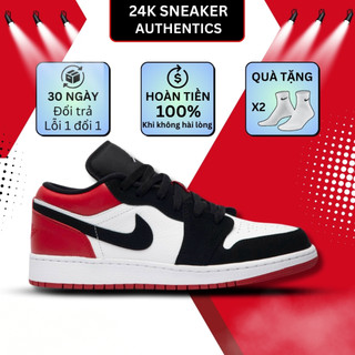  Giày Nike Air Jordan 1 Low ‘Black Toe’ 553558-116 chính hãng cho nam nữ giày jordan black toe real 24K SNEAKER 