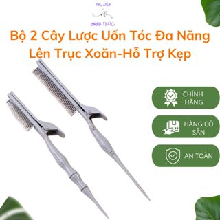 SIÊU RẺBộ 2 Cây Lược Uốn Tóc Đa Năng Lên Trục Xoăn-Hỗ Trợ Kẹp-MỸ PHẨM TÙNG Á