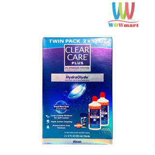 Dung dịch khử trùng contact lens Clear Care Plus HydraGlyde 355ml x2 chai + Lens Cases