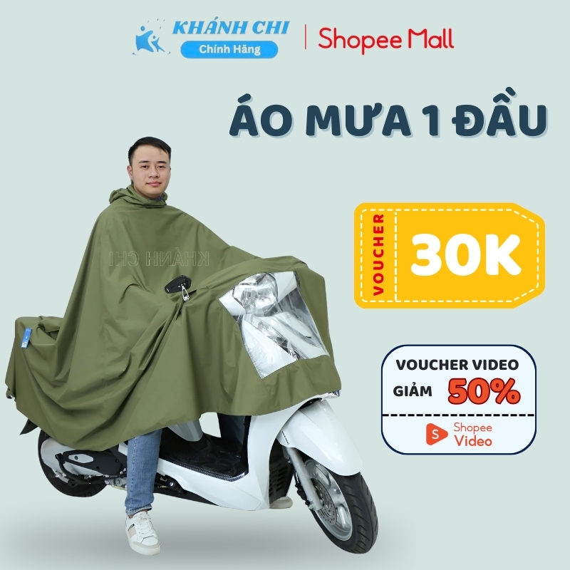  Áo mưa quây 1 người Khánh Chi vải cao cấp không mùi siêu nhẹ không ngấm nước có bảo hành 