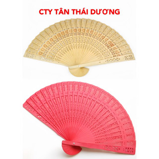  Quạt gỗ cầm tay phong cách cổ trang Trung Hoa  quạt gỗ mộc hương decor 