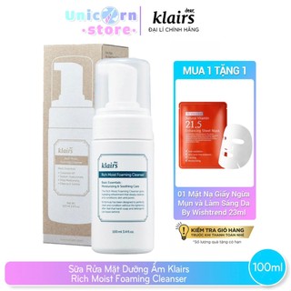 [BẢN MỚI] Sữa Rửa Mặt Dưỡng Ẩm Klairs Rich Moist Foaming Cleanser 100ml