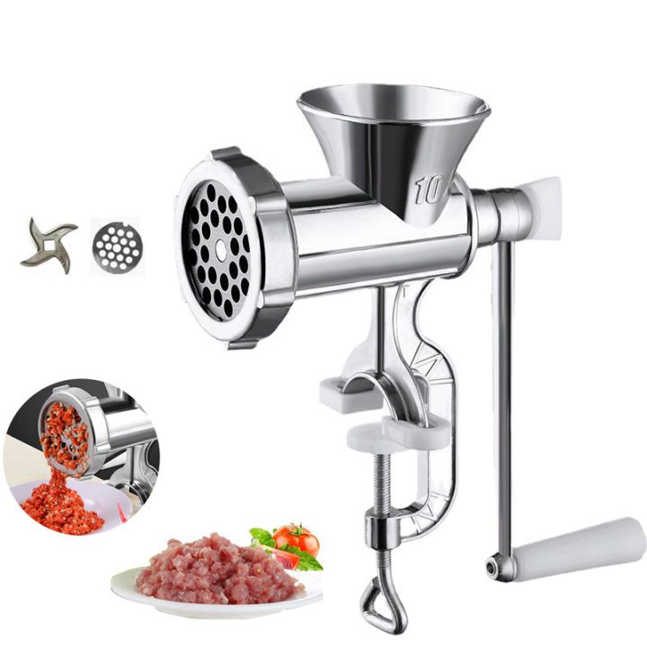 Máy xay thịt size 10, xay cua, thịt Cá INOX 304 Kẹp Bàn Chắc Chắn, Hợp Kim Không Gỉ, Nhẹ Nhàng Nhỏ Gọn