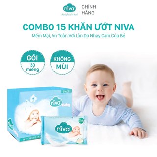 [Combo 15-20-30] Túi Khăn Ướt Đa Năng Không Mùi NIVA Gói 30 Tờ Tiện Dụng, Diệt Khuẩn An Toàn Cho Trẻ Sơ Sinh Da Nhạy Cảm