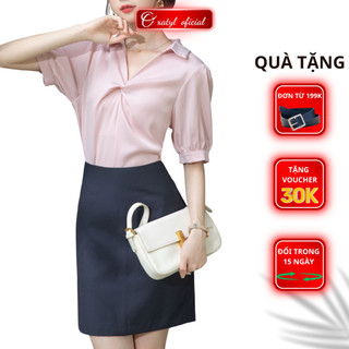  Chân váy ngắn dáng ôm công sở mặc đi làm có 2 lớp lót quần trong Oxatyl V45 