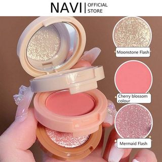 Bảng phấn bắt sáng phấn má hồng 3 trong 1 nhũ highlight sáng trang điểm đẹp phấn nội địa trung navi