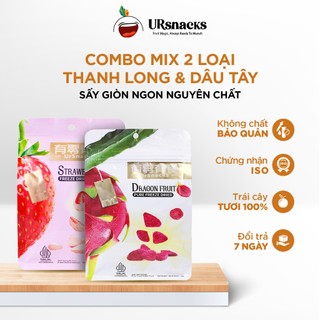 Dâu tây & thanh long sấy thăng hoa ngon nguyên chất ursnacks