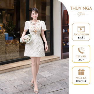 Váy gấm đính hoa sang chảnh đi chơi đi tiệc hàng tkcc