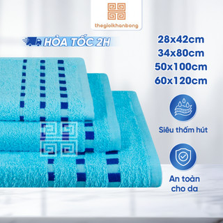 Combo Khăn Tắm Khăn Mặt Khăn Tay Hải Cẩu C3HD6/D7 Cotton Siêu Mềm 28x42cm, 34x80cm, 50x100cm, 60x120cm