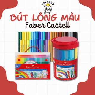 [Set 50/60 Màu] Bút Lông Màu Connector Faber-Castell + Kèm Hộp Đựng [yalcado.station]