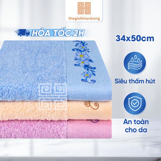 Khăn Mặt Nhỏ Mollis HM9K Vải Tencel Cao Cấp Siêu Thấm Hút An Toàn Cho Mọi Loại Da Kích Thước 34x50cm