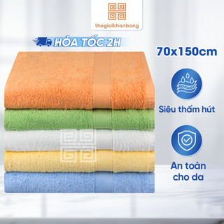 Khăn Tắm Mollis B865 Cotton Mịn Dày Thấm Nước Tốt Nhanh Chất Liệu An Toàn Cho Da Kích Thước 70x150cm