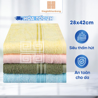 Khăn Mặt Nhỏ Mollis HMT4 Sợi Bamboo Thấm Hút Tốt Mềm Mại An Toàn Cho Da Bền Màu Kích Thước 28x42cm