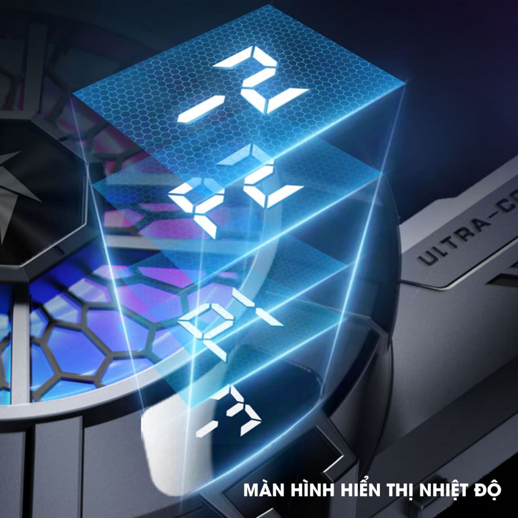 Sò lạnh tản nhiệt điện thoại SL33 led RGB hiển thị nhiệt độ giảm nhiệt nhanh hỗ trợ tăng FPS Gaming Liên Quân PUBG | BigBuy360 - bigbuy360.vn