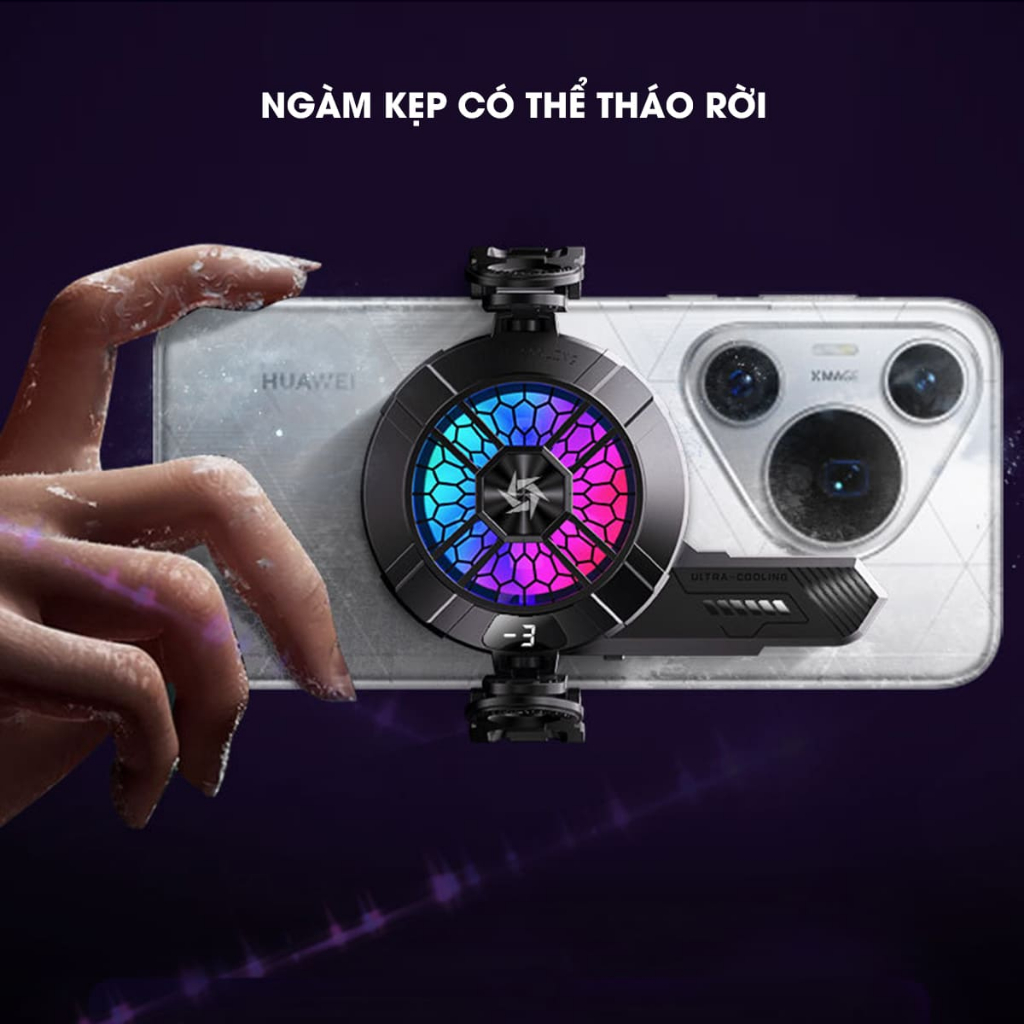 Sò lạnh tản nhiệt điện thoại SL33 led RGB hiển thị nhiệt độ giảm nhiệt nhanh hỗ trợ tăng FPS Gaming Liên Quân PUBG | BigBuy360 - bigbuy360.vn