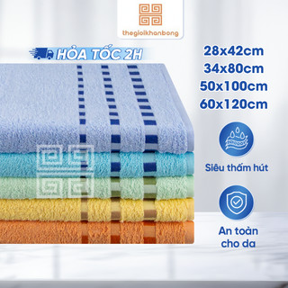 Khăn Mặt Khăn Tắm Khăn Tay Hải Cẩu HD6/D7 Cotton Bền Màu 28x42cm, 34x82cm, 50x100cm, 60x120cm
