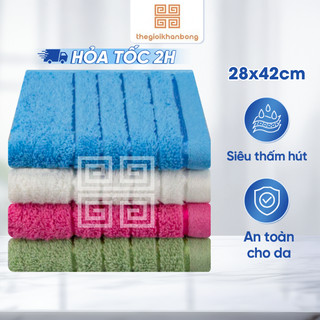 Khăn Mặt Nhỏ Line Border Songwol HL04 Cotton Co Giãn Tốt Thoáng Mát Nhanh Khô Kích Thước 28x42cm