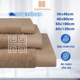 Combo Khăn Tay Khăn Tắm Khăn Mặt Songwol C3HFSBO11/C3HFBO11 Organic An Toàn Cho Da 30x45cm, 40x80cm,50x100cm, 60x120cm