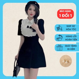 SHIP HOẢ TỐC VÁY XOÈ CỔ SƠ MI TRẮNG CỰC DỄ THƯƠNG HÀNG QCCC LOẠI 1