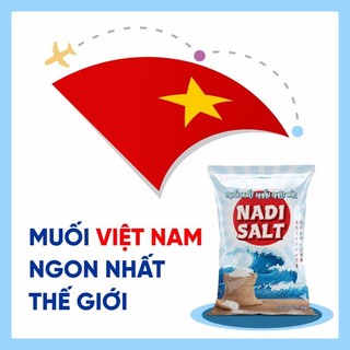 Muối biển thô xuất khẩu Nadi salt Giàu khoáng chất Vị mặn dịu Gói 1Kg Mầm Xanh Shop
