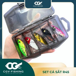 Set 5 cá sắt r45 7g,10g và 14g câu lóc, sộp, trê, nheo, giao màu ngẫu nhiên...