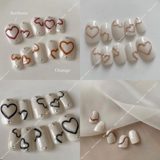  Nailbox học sinh gel nổi trái tim hoạ tiết dể thương form ngắn phù hợp đi chơi,du lịch - Sóc Nailbox 