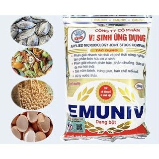 CHẾ PHẨM VI SINH XỬ LÝ PHẾ THẢI HỮU CƠ EMUNIV gói 200gr, GIÚP DIỆT MẦM BỆNH