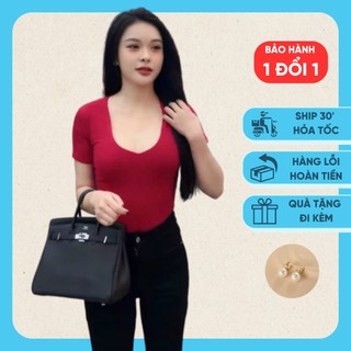 Áo thun zip cộc tay cổ V khoét siêu đẹp dễ mix đồ