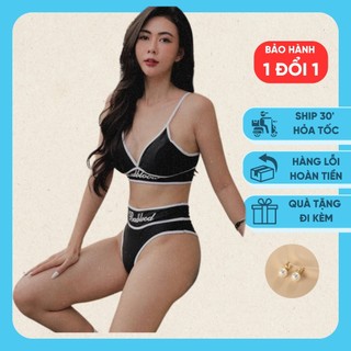 Set bikini viền trắng Bad Blood Ngọc Trinh hàng loại 1