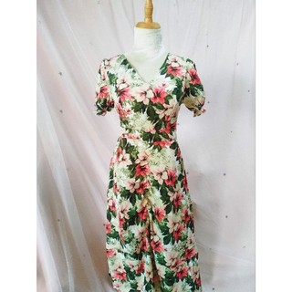 💞💞DTN 01 0062. Đầm maxi thiết kế cổ V tay bo. Freesize 45-62kg .