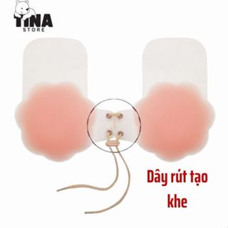 Miếng Dán Ngực Silicon YUKI STORE Dán Ti Có Dây Rút Nâng Ngực Tạo Khe Quyến Rũ 0133