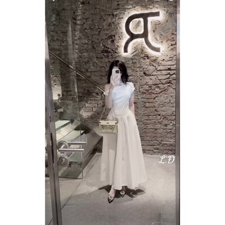 h3/ Váy tăm phôi thô lệch vai  Đen / trắng  📌355k SM