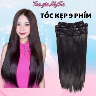 Tóc kẹp 9 phím thẳng, bộ tóc kẹp phím 9 tép rời giúp nối tóc tự nhiên tại nhà