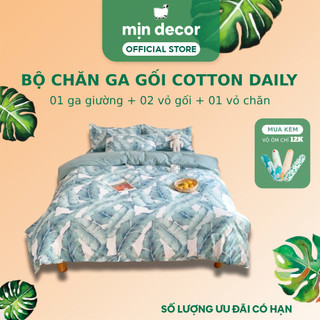 Bộ Chăn Ga Gối Cotton 3D Mịn Decor Bo Chun Đệm 20cm Đến 30cm, Drap Nệm Cotton Poly Vỏ Chăn Có Khoá Kéo