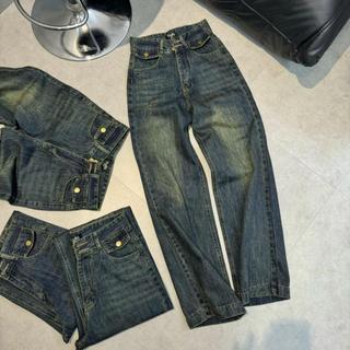 (VẢI QC-CAO CẤP) Quần Jean Nữ Ống Suông Phối Nắp Túi Hộp