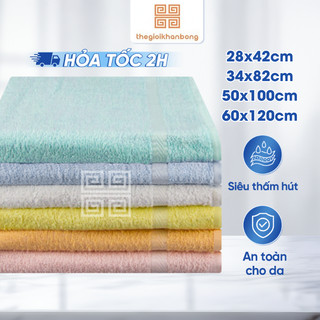 Khăn Mặt Khăn Tắm Khăn Tay Hải Cẩu HC1/C3 Cotton Siêu Thấm Hút 28x42cm, 34x82cm, 50x100cm, 60x120cm