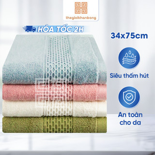 Khăn Mặt Belleto MB07 Chất Liệu Cotton Siêu Thấm Hút Mềm Mịn Đa Dạng Màu Sắc Kích Thước 34x75cm