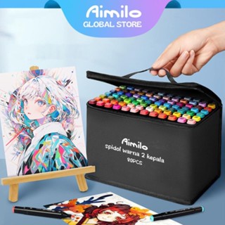 【Aimilo 24/36/48/80 Cây Bút màu Marker Touch Cool 2 Đầu tô màu dạ vẽ tranh - vẽ 2 đầu chuyên nghiệp