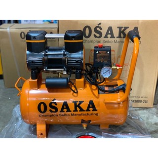 NÉN KHÍ KHÔNG DẦU OSAKA SK1080-24L, MOTEUR DÂY ĐỒNG 100%, LÊN HƠI ĐẦY BỈNH CHỈ 60S