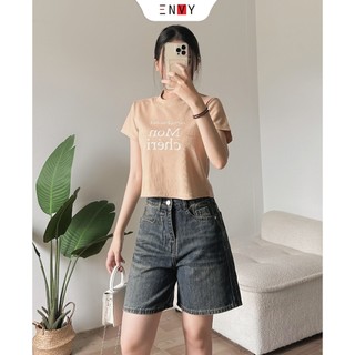 Quần short jean ngố nữ lưng cao envy js48
