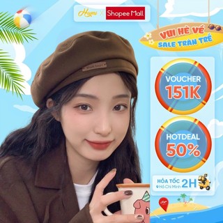 Mũ nồi nữ HUMI nón Beret bánh tiêu chất vải cao cấp phong cách thu đông Hàn Quốc