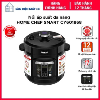 Nồi Áp Suất Điện Tử Tefal Home Chef CY601868, Dung Tích 6L, Hàng Chính Hãng, Bảo Hành 24 Tháng