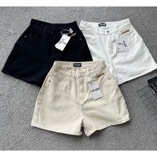 Quần short đùi nữ lưng cao ống rộng Quần đùi nữ ống rộng lưng cao chất kaki jean mềm mại thoải mái ĐÙI JEA TRƠN