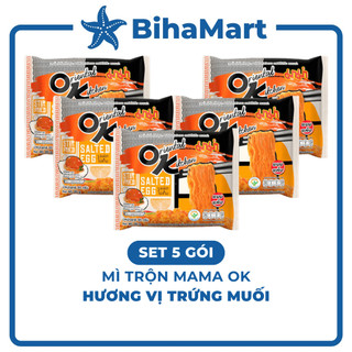 [SET 5 GÓI] - MAMA OK - Mì xào Mama OK Trứng Muối (85g/gói) - Mì xào Trứng Muối Thái Lan, Mama mì Trứng Muối gói