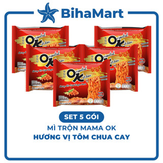 [SET 5 GÓI] - MAMA OK - Mì xào Mama OK Tomyum Chua Cay (85g/gói) - Mì xào Tomyum Chua Cay Thái, Mì Tomyum Mama xào